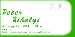 peter mihalyi business card